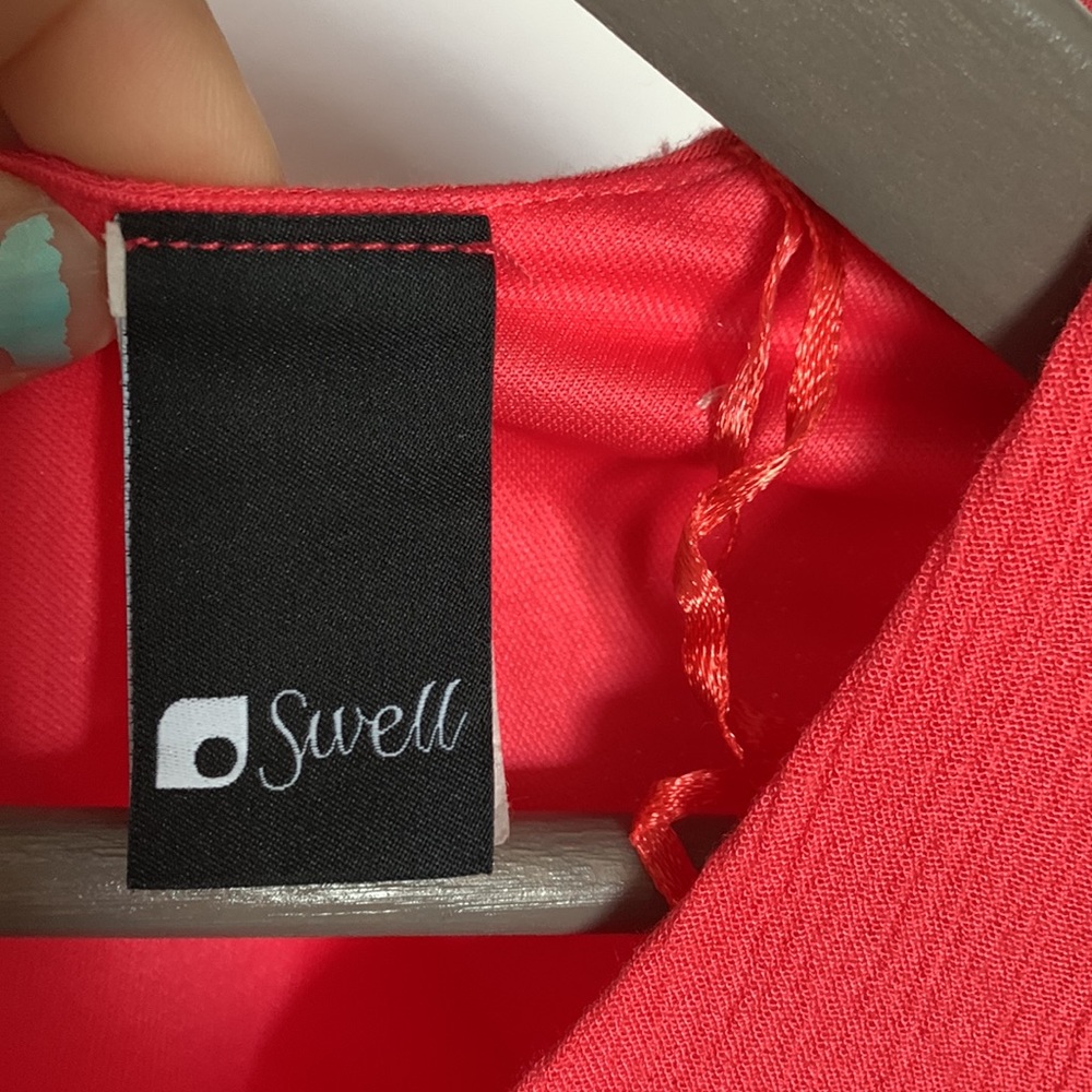 Vintage swell bell sleeve gauz like material dress S preowned - Picture 10 of 14